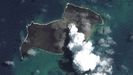 Imagen a�rea del volc�n despu�s de la erupci�n