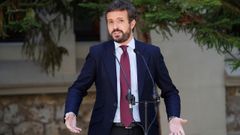 Pablo Casado, despu�s de depositar su voto este martes