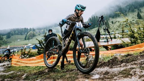 Lara Lois, durante a s�a participaci�n no Campionato de Europa de XCO.