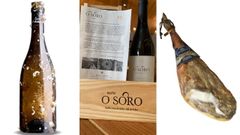 De izquierda a derecha, Attis, Sorte de O Soro y un jam�n de porco celta