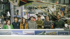 Alumnos y docentes de la Escuela de Ingenier&iacute;a Aeron&aacute;utica y del Espacio, en el Campus Auga.