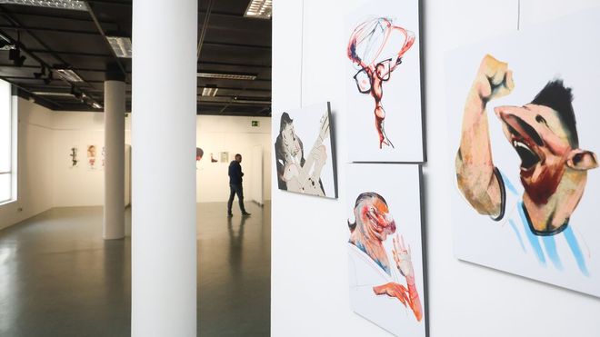 Una parte de la exposici�n  Caricaturistas de profesi�n  en el Museo do Humor Xaqu�n Mar�n (Fene)