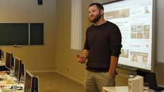 David Beriain durante un foro de periodismo organizado por la Fundaci�n Santiago Rey Fern�ndez-Latorre