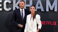 El matrimonio Beckham, formado por David y Victoria, en la premiere en Londres el pasado mes de octubre de la docuserie que su familia protagoniza en Netflix