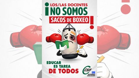 Cartel de la campa�a��Los docentes no somos sacos de boxeo�