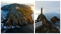 Detalle de dos de las im�genes del libro, con los faros de Fisterra y Vil�n