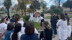 Parte práctica de la formación en emergencias para trabajadores del centro de salud Virxe Peregrina de Pontevedra