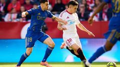 Andr�s Castr�n, na vitoria por 4-0 contra o Oviedo en Sevilla