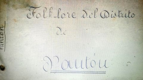 Primera pgina del cuaderno indito escrito en la dcada de 1930 por Mara Luisa Rodrguez Rodrguez, que fue alumna de Vicente Risco en la antigua Escuela Normal de Magisterio de Ourense 