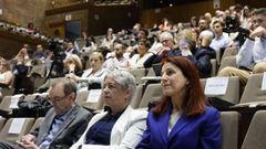 Asistentes a la presentaci�n del iTERRA: la directora, Marta L�pez, primera por la derecha, y el secretario xeral de Universidades, Jos� Alberto D�ez de Castro, primero por la izquierda