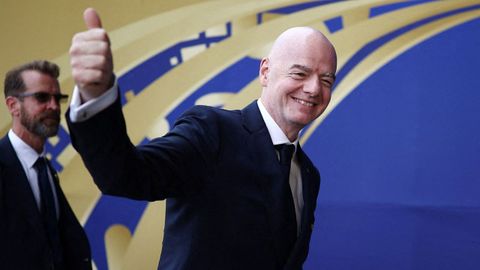 Gianni Infantino durante un partido del pasado Mundial.