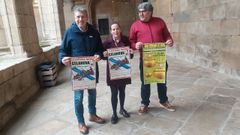 El alcalde de Celanova, Antonio Puga, la de Bande, Sandra Quintas, y Julio Gosende (Asociacin Celso Emilio Ferreiro), el organizador del Gran Mercado do Nadal de Celanova