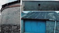 Ayudas contra el fe�smo: a la izquierda, la placa de fibrocemento del tejado y el muro sin revestir se arreglar�n con teja y ladrillo cer�mico, y la ayuda ser� de 1.798 euros; a la derecha, arriba, la nave de bloques de hormig�n ser� pintada y se colocar� un nuevo tejado, y para eso recibir� 2.970 euros; abajo, el due�o de este galp�n conseguir� una subvenci�n de 2.597 euros para poner teja cer�mica o losa en la cubierta