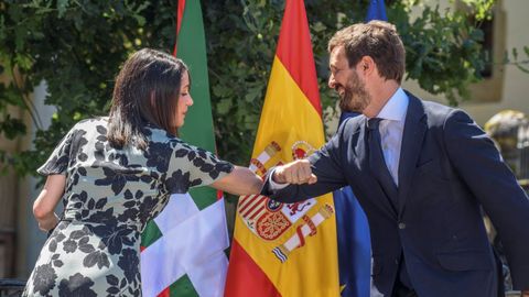 Arrimadas y Casado, el pasado verano en un acto en la campaa electoral vasca