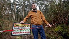 Iv�n P�rez, presidente da Mancomunidade de Montes de Pontevedra, en Louriz�n