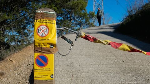 Advertencia que marca el inicio de la zona acordonada por la PPA