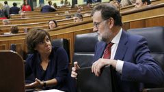 Imagen de archivo de Senz de Santamara con Mariano Rajoy en el Congreso