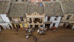 Vista area de una calle del barrio de la Torre, en Valencia, afectado por la dana