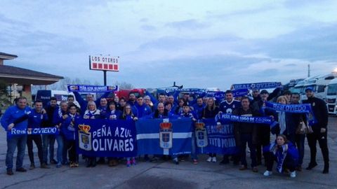 La Pea Azul Olivares en un desplazamiento a Soria