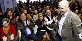 Baltar, ayer en un acto con militantes en Ourense.