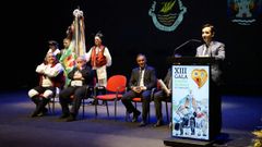El regidor ferrolano, durante su intervenci�n del s�bado en el Teatro Principal de Vila do Conde