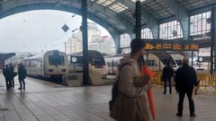 Ambiente normal en la estaci�n de tren de A Coru�a este viernes de huelga de Renfe