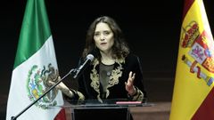 Isabel D�az Ayuso hablad durante el evento Celebraci�n por la Evangelizaci�n y el Mestizaje en M�xico: Malinche y Cort�s.