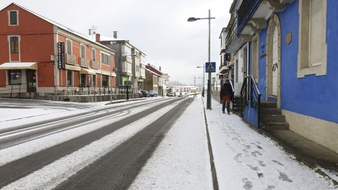 La nieve sorprendi en Abadn a algn peregrino del Camino del Norte.