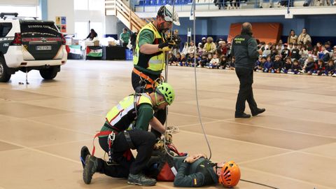 Espectacular despliegue de la Guardia Civil en Pontedeume. 
