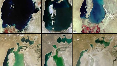 Evolución de la pérdida del agua en el mar de Aral desde 1970 hasta la actualidad