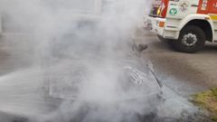 Los bomberos de Ribeira sofocaron las llamas en el vehculo