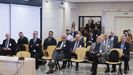 El exministro de Interior Jorge Fern�ndez D�az; el que fuera su n�mero dos, Francisco Mart�nez; el exDAO de la Polic�a Nacional Eugenio Pino, y el exjefe de Asuntos Internos de la Polic�a Nacional Marcelino Mart�n Blas, en primera fila, de izquierda a derecha, ayer en la Audiencia Nacional, en la localidad de San Fernando de Henares (Madrid).