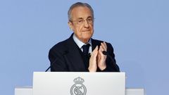 Florentino P�rez, durante una asamblea del Real Madrid.
