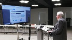 Pedro Figueroa, director del Observatorio Efecto PO2, en la presentaci�n de los datos en el Concello