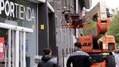 Preparativos para las obras en el estadio de Riazor