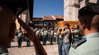 Entierro de la guardia civil asesinada por su expareja en Llanes