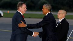 Barak Obama, recibido por el ministro de Exteriores estonio, Urmas Paet