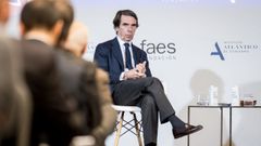 El expresidente del Gobierno, Jos� Mar�a Aznar, en�una conferencia de FAES.