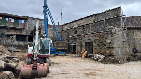 Obras de rehabilitacin de Casa Rosita, en la bodega Sanclodio