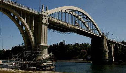 El puente de O Pedrido, durante las obras realizadas para su conservacin