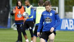 Fede Cartabia, durante un entrenamiento con el Deportivo