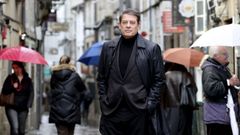 El l�der de los socialistas gallegos, este viernes en la compostelana R�a do Franco