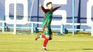 Joaqun Delgado celebra su gol al Mosconia