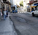 Aspecto de la N-550 en Caldas, en una imagen de ayer. 