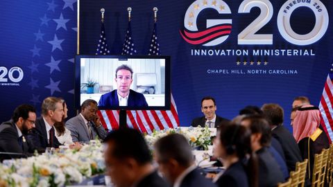 El presidente de Meta, Mark Zuckerberg, ante l�deres del G20