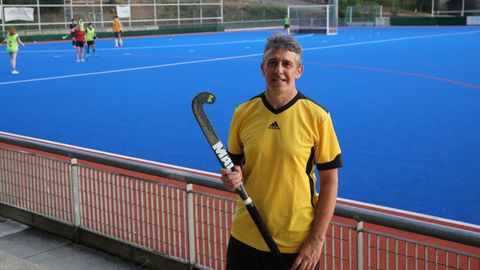 Miguel Ferro en su h�bitat del campo de hockey de Mari�amansa