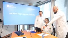 L�pez Crecente present� el balance junto a Daniel N��ez (a la izquierda) y Jos� Lorenzo Mu�oz