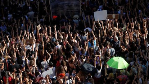 Manifestaci�n en Madrid en protesta por la excarcelaci�n de los miembros de La Manada