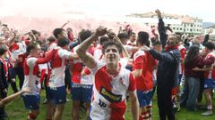 Imaxe da celebraci�n do t�tulo do cadro de xogadores do Arousa o pasado domingo.