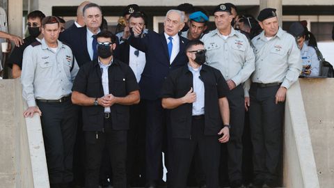 Benjamin Netanyahu, durante un acto del graduaci�n de oficiales del Ej�rcito en una base pr�xima a Mitzpe Ramon